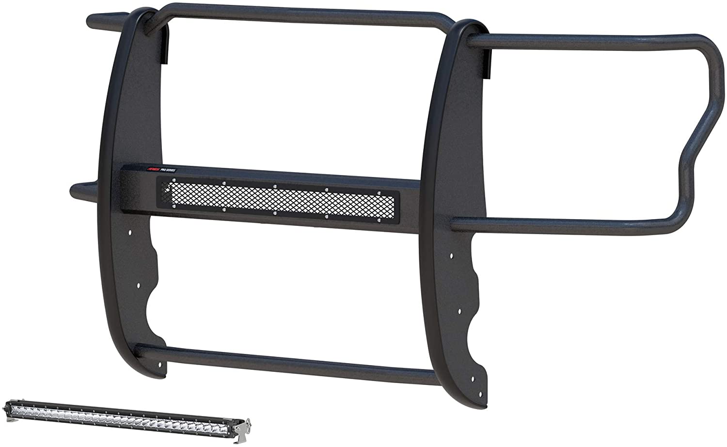 ARIES 2170014 Pro Series Black Steel Grille Guard with Light Bar, Select Ford F-250, F-350, F-450, F-550 Super Duty