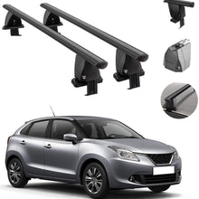 Roof Rack Cross Bars Lockable Luggage Carrier Smooth Roof Cars | Fits Suzuki Baleno 2015-2019 Black Aluminum Cargo Carrier Rooftop Bars | Automotive Exterior Accessories