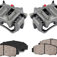 Callahan CCK11368 [2] FRONT Premium Loaded OE Caliper Assembly Set + Quiet Low Dust Ceramic Brake Pads