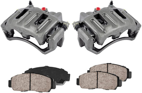 Callahan CCK11368 [2] FRONT Premium Loaded OE Caliper Assembly Set + Quiet Low Dust Ceramic Brake Pads