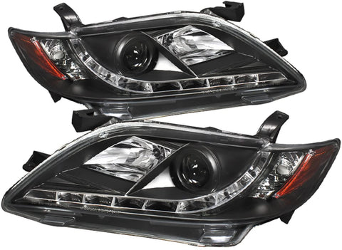 Spyder Auto PRO-YD-TCAM07-DRL-BK Toyota Camry Black DRL LED Projector Headlight