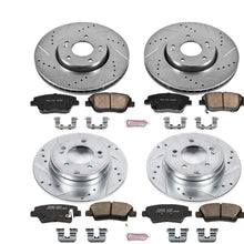 Power Stop K5376 Front & Rear Brake Kit with Drilled/Slotted Brake Rotors and Z23 Evolution Ceramic Brake Pads
