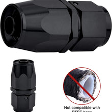 EVIL ENERGY 6AN Straight Swivel Hose End Fitting for Braided Fuel Line Aluminum Black 2PCS