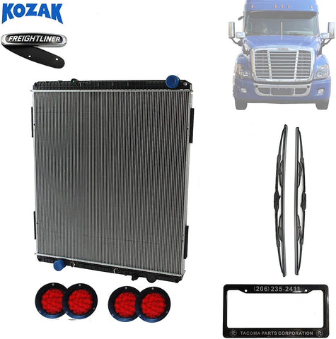 Kozak Replacement Radiator for Freightliner Cascadia 2008+ Semi Truck Models PLUS 2x22