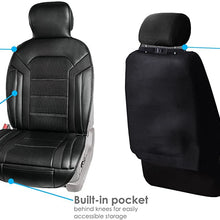 FH Group PU208102 Futuristic Leather Seat Cushions (Black) Front Set with Gift – Universal Fit for Cars Trucks & SUVs