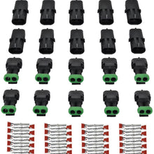MUYI 10 Kit 2 Pin Way Waterproof Electrical Connector 2.5mm Series Terminals Quick Locking Wire Harness Sockets