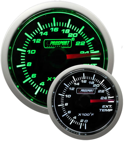 Exhaust Gas Temperature Gauge- Electrical Green/white Performance Series EGT 52mm (2 1/16