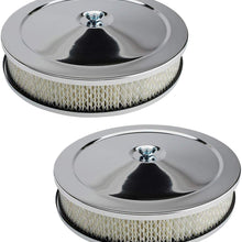 10" Chrome Air Cleaner Assembly, 2 Barrel Carb, 2-Pack