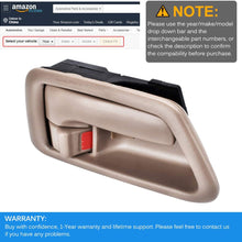 faersi 2Pcs Inside Interior Door Handle Front Rear Driver & Passenger Side for 1997 1998 1999 2000 2001 Toyota Camry Beige/Tan