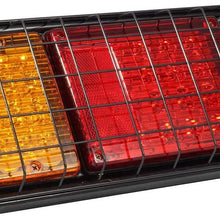 Partsam 2Pcs LED Truck Trailer Tail Lights Bar Kit 40 LED Waterproof Tail Turn Signal Brake Light Running Reverse Light with Iron Net Protection 5 Wires 10V-30V for Truck Boat Trailer UTV RV Camper