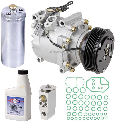 AC Compressor & A/C Kit For Honda Civic 1.7L 2001 2002 w/ 1-Wire Connector - BuyAutoParts 60-80121RK New