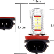 SCITOO White H11 LED Bulbs 81SMD LED Lights with Projector for Fog Light Plug and Play Style,4Pcs