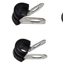 A-Team Performance 3/16-Inch Stainless Steel Line Clamp with Removable Neoprene Rubber Cushion — Brake Fuel Oil Lines Ignition Wires Battery Cables Protection — Cable Metal Clamp Tube Holder 10 Pack
