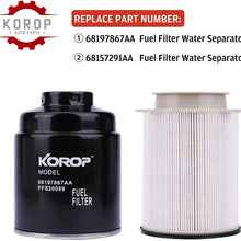 Fuel Filter Water Separator and Oil Filter Set Fits for Dodge Ram 6.7L Cummins Diesel 2013-2018 2500 3500 4500 5500 Replaces# 68197867AA 68157291AA 5083285AA