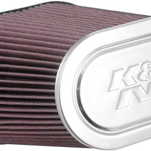 K&N Universal Clamp-On Air Filter: High Performance, Premium, Washable, Replacement Filter: Flange Diameter: 4.5 In, Filter Height: 10 In, Flange Length: 0.625 In, Shape: Oval Straight, RF-1024