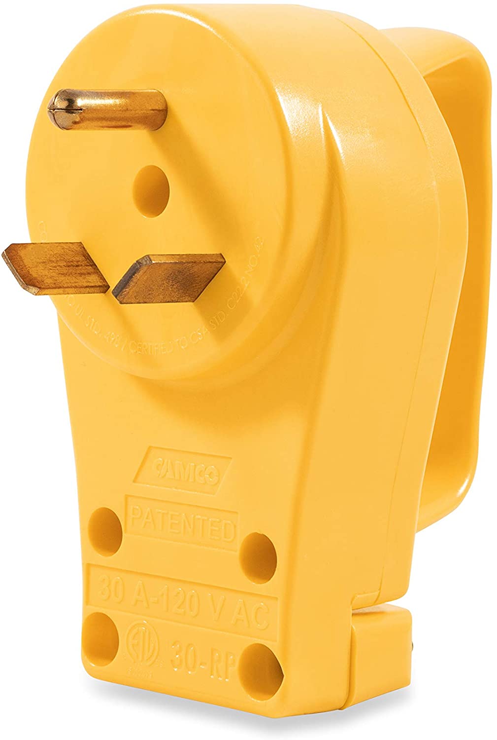 Camco Heavy Duty RV 30 AMP PowerGrip Male Replacement Plug- Durable and Safer Plug with an Easier Grip (55245)