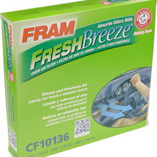 FRAM Fresh Breeze Cabin Air Filter Replacement for Car Passenger Compartment w/ Arm and Hammer Baking Soda, Easy Install, CF11182 for Select Acura and Honda Vehicles