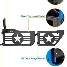 EAG Military Star Tubular 4 Door with Side View Mirror Fit for 07-18 Jeep Wrangler JK 4 Door Only