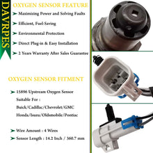 DAVRPES 15896 Upstream Oxygen Sensor For Buick Cadillac Chevrolet GMC Isuzu Honda Oldsmobile Pontiac Replace#234-4650 250-24269 SU1522