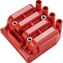 ENA Ignition Coil Pack compatible with Volkswagen Golf Jetta Beetle 2.0L Vehicles - 2001, 2002, 2003, 2004, 2005-2015 Red
