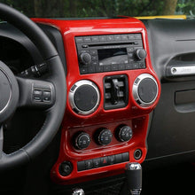 JeCar Center Console Panel & Air Conditioning Switch Panel Trim Cover ABS Interior Trim Kit for 2011-2018 Jeep Wrangler JK JKU, Red