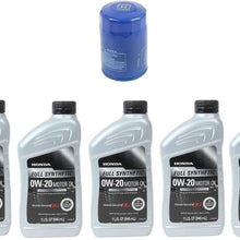 Genuine Honda 0w-20 Synthetic Oil (5 qts.) + Honda Oil Filter (Oil Change Kit)