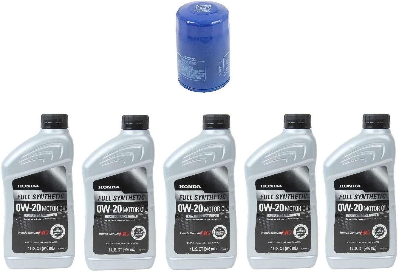 Genuine Honda 0w-20 Synthetic Oil (5 qts.) + Honda Oil Filter (Oil Change Kit)