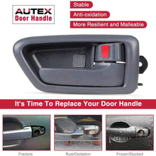 AUTEX 2 Pcs Gray Interior Front/Rear Left Right Side Door Handle Driver Passenger Side Compatible with Toyota Camry 1997 1998 1999 2000 2001 Door Handle 91002 91006 91003 91007