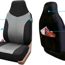 FH Group FH-FB101112 Gray and Black Supreme Twill Fabric High Back Car Seat Cover (Full Set Airbag Ready and Split Rear Bench)- Fit Most Car, Truck, SUV, or Van