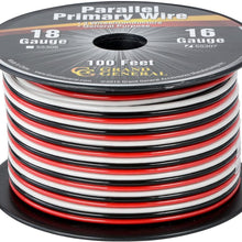 GG Grand General 55307 Parallel Primary 3-Wire 100ft Roll with Spool for trucks, automobile and more –Black, Red & White