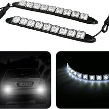 EEEKit Daytime Running Light, 9 LED DC 12V 4.5W Driving Daylight Fog Waterproof Dustproof Light with Adhesive Tape, 2 Pack, White