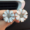 2 Pack Daisy Flowers Car Accessories Cute Car Air Freshener Bling Diamond Air Vent Clips Automotive Interior Trim Car Decorations Gift (White)