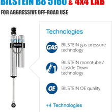 Bilstein B8 5160 Series 2 Front Shocks Kit for 04 Ford F-250 Super Duty 0-3 inch lift Ride Monotube replacement Gas Charged Shock absorbers reservoirs part number 25-188387