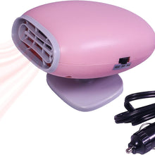Portable Car Heater Fan Defroster with Air Purification 12V 150W Auto Car 30 Seconds Fast Heating Defrost Defogger Demister Vehicle Ceramic Heater Fan for Windshield (Pink)