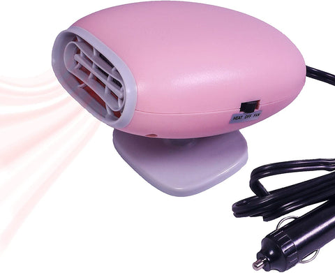 Portable Car Heater Fan Defroster with Air Purification 12V 150W Auto Car 30 Seconds Fast Heating Defrost Defogger Demister Vehicle Ceramic Heater Fan for Windshield (Pink)
