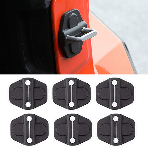 YOCTM Door Lock Decoration Cover For 2018 2019 2020 Jeep Wrangler JL JLU Unlimited Sahara Sports Rubicon 2020 Gladiator JT Door Lock Cover Sticker Auto Parts Accessories Black ABS (4Door) (Pack of 6)