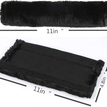 Moonet Auto Seat Belt Shoulder Pad, Soft Faux Sheepskin Wool Universal Seatbelt Cover for More Comfortable Driving,Multipurpose for Handbag Carmera Backpack Straps,2pc（Black）