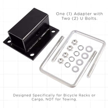 OxGord RV Bumper Hitch Bike Rack Carrier Receiver Adapter for 4 inch Square Rear Bar Frame Mount Car Accessory