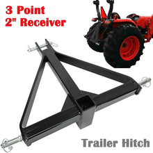 VOWAGH 2" Receiver 3 Point Trailer Hitch Category 1 Tractor Tow Drawbar Adapter