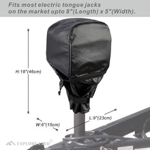 Explore Land Waterproof Electric Tongue Jack Cover, RV Power Tongue Trailer Jack Cover, Universal Camper Jack Cover Size 9L x 4W x 18H inch
