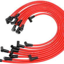 Universal Spark Plug Wire Set - 10.5mm High Performance Kit - Fits Chevy, GM SBC, BBC, Small Block 307, 327, 350, Big Block Engines 427, 454, 496, 502 and more with HEI Distributor - 90 Degree Boots