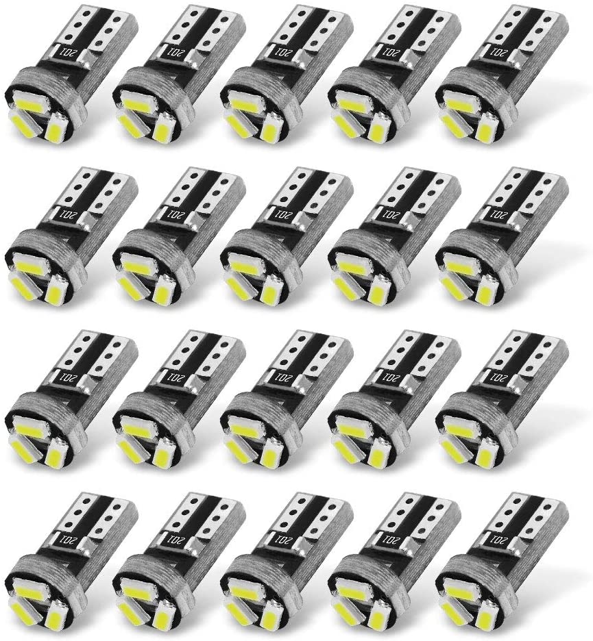 YITAMOTOR 20x T5 3-SMD Instrument Panel Cluster Dash White LED Bulb Light Lamp 74 70 37 17