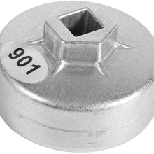Oil Filter Wrench, Delaman 4 Flutes Cap Oil Filter Wrench Car Socket Remover Tool For A8, 65mm 14