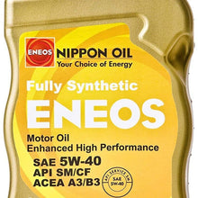 Eneos 3281-300 5w-40 QT Fully Synthetic Motor Oil - 1 Quart Bottle (6 Pack)