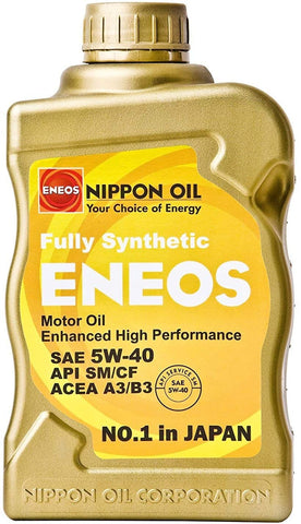 Eneos 3281-300 5w-40 QT Fully Synthetic Motor Oil - 1 Quart Bottle (6 Pack)