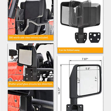 EAG Matrix Tubular Door with Side View Mirror Fit for 07-18 Jeep Wrangler JK 4 Door Only