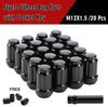 Flycle Lug Nuts 12x1.5 Black Chrome, m12x1.5 Bulge Acorn Spline Wheel Lug Nuts 1.38