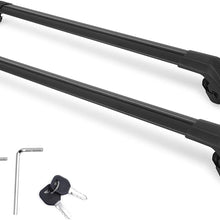 Autekcomma Roof Rack Cross Bars for Ford Edge 2015-2020Anti-Corrosion,Aircraft Aluminum Black Matte with Anti-Theft Locks(ONLY FIT to Equipped Original EXISTING ROOF Side Rail)