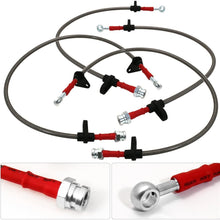 Rxmotor Acura Integra 90-93 Oil Brake Line Hose Set (Chrome / Red)