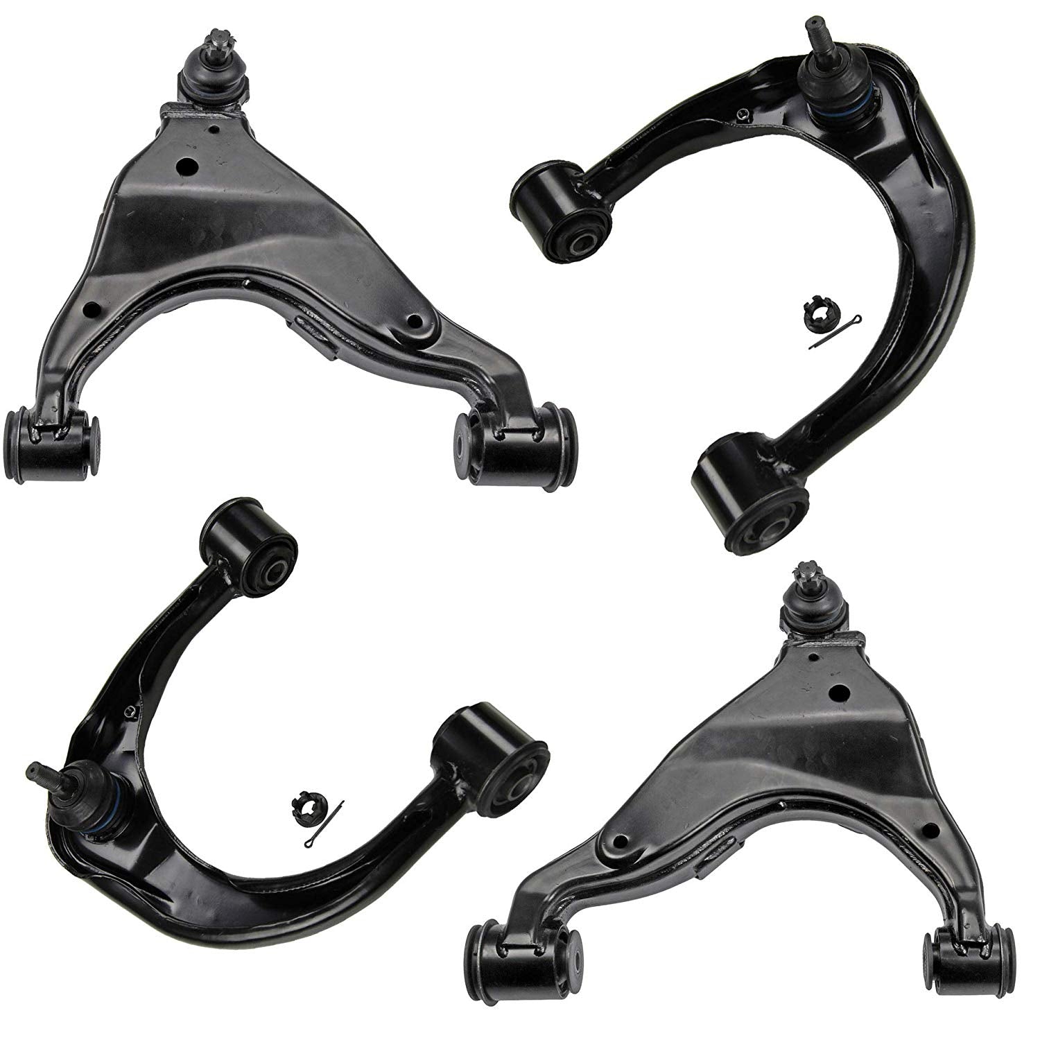Detroit Axle 4C2500135 Front Upper & Lower Control Arm Assembly w/Ball Joints (4PC Set) for 2005-2014 Toyota Tacoma - 4WD, Pre Runner RWD